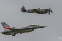 Dynamics F-16 Fighting Falcon - Danish Air Force & Vickers Supermarine Spitfire Mk. XVI